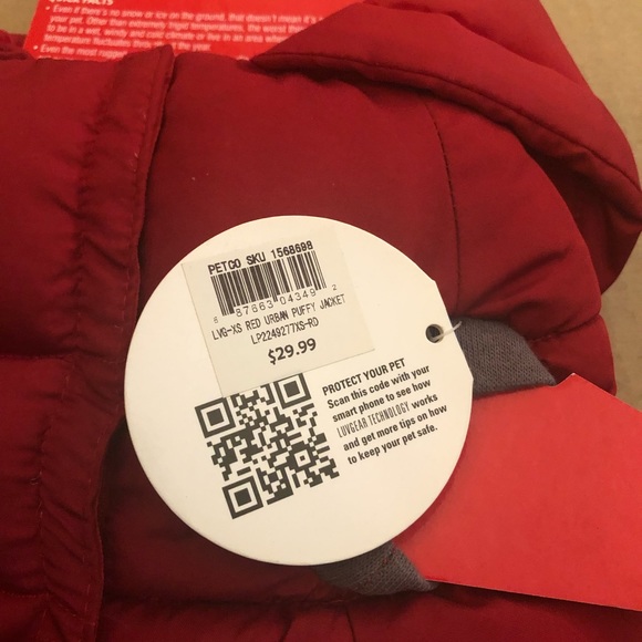 Luv gear Other Luv Gear Red Puffer Coat For Dog With Cold Alert
